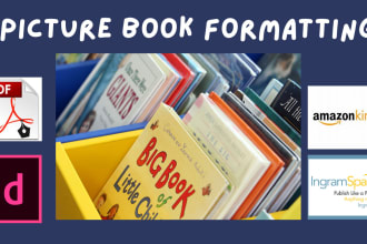 format and layout picture or children book