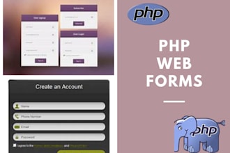create PHP forms including HTML and CSS designing
