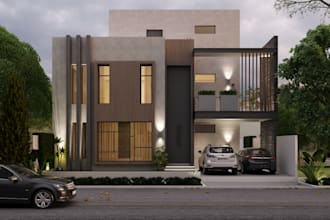 make a 3d exterior architectural design