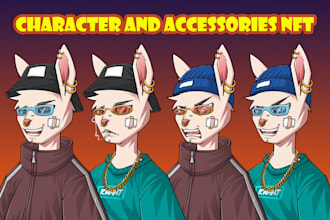 create cartoon style nft characters and accessories