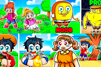 do a professional roblox thumbnail in just 6 hours
