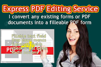 convert any existing pdf documents to fillable pdf form in less than 24hours