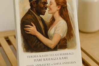 draw family and couple potrait for wedding gift