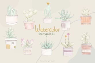 create hand draw botanical illustration