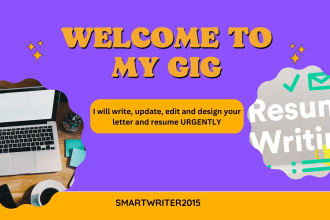write, update, edit n design your letter and resume urgently