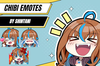create custom anime chibi for twitch discord emotes and sub badges