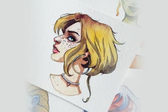 paint cute watercolor portrait
