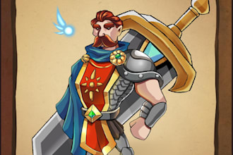 draw you 2d video game concept art character asset, spritesheet animation