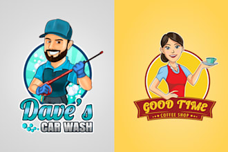 create mascot, character, human cartoon logo