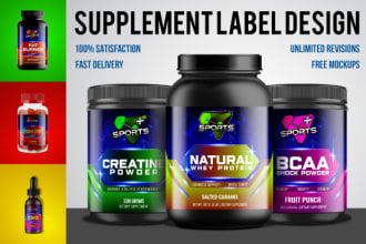 do premium supplements label design, packaging design for cbd, hemp oil, protein