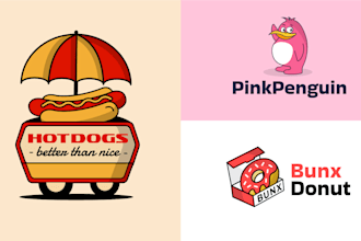 create a playful cartoon logo design