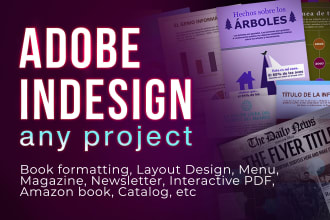do any adobe indesign project as a designer
