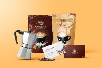 design coffee packaging, label, and food packaging