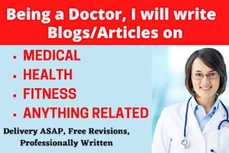 write medical, health, psychology articles as a doctor