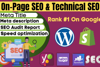 do on page SEO for your wordpress and shopify website