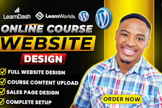 design a high converting learnworlds or learndash online course website