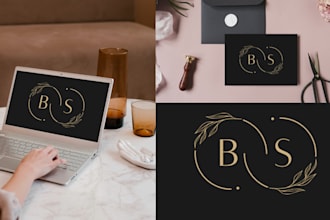 modern line art text or badge logo design