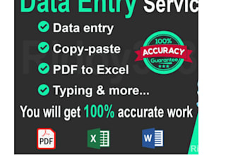 do 3 hours of copy pasting, pdf to word, transcription