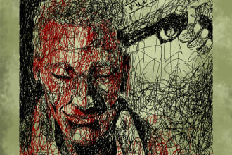 create creepy horror scrible artwork