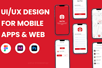 design creative ui ux design in figma, mobile app ui ux design with prototype