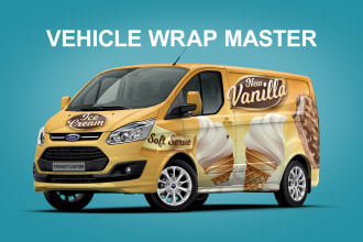 make branding vehicle wrap, car wrap, van wrap, truck wrap design