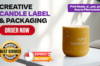 do candle label and packaging box design