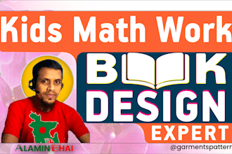 design custom math worksheet and workbook cover and interior for amazon KDP