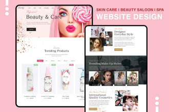 design skincare, makeup, beauty salon, spa, cosmetic website in wordpress