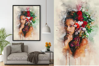 transform any picture in a high quality watercolor painting