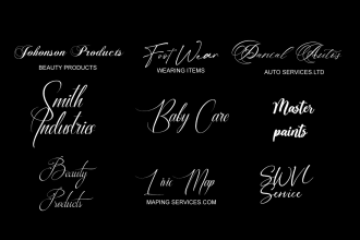 create script font and handwriting signature logo