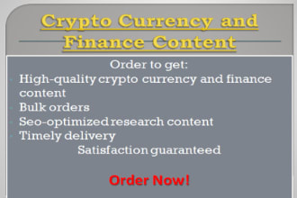 write cryptocurrency, bitcoin or finance articles