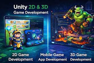 build unity 2d game development, unity mobile game app development unity 3d game