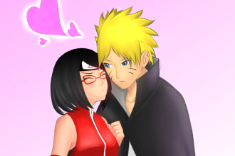 draw your couple, fanart, canon and photo with anime style