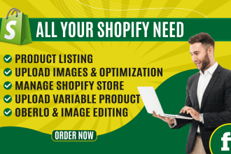 do shopify data entry and manually shopify product listing