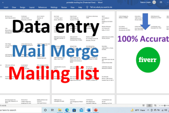 expertly convert PDF to excel, perform mail merges, and assist with mailing list