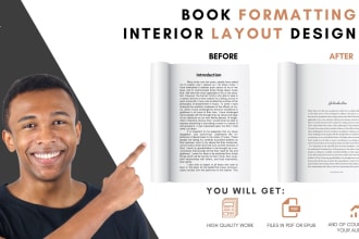 do book interior layout design and book formatting