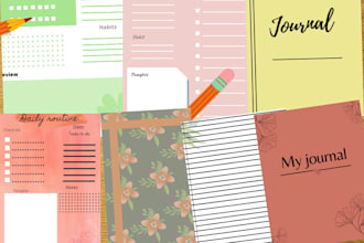 design kdp planners, low content journal, covers , calendar etc