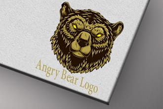 create outstanding angry bear logo for your business