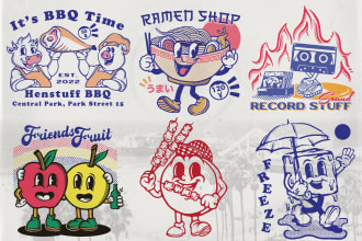create vintage cartoon mascot 30s character illustration