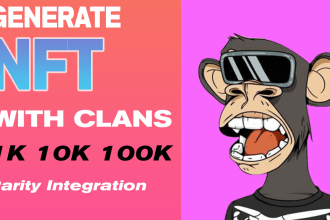generate 1k 10k nfts for open sea with metadata properties