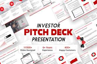 design investor pitch deck, business startup presentation in powerpoint