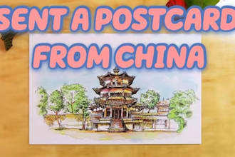 send a beautiful handwritten postcard from china
