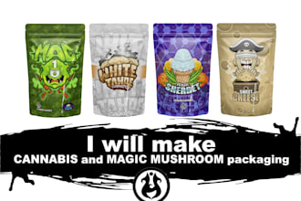 make cannabis and magic mushroom packaging design