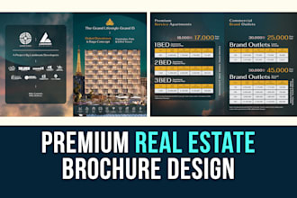design real estate brochure, pitch deck, company profile, presentation design
