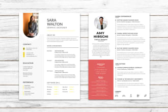 design professional, modern resume or CV and cover letter