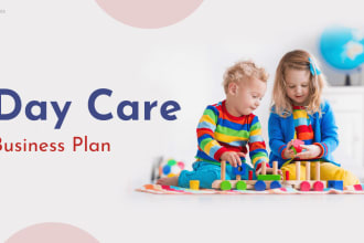 write professional daycare, kindergarten, preschool, babysitting business plan