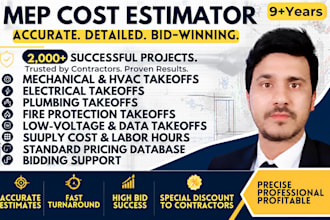 do mechanical, electrical and plumbing takeoff and cost estimation
