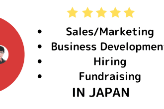 help marketing, sales, business development, hiring, fundraising in japan