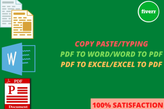 expert in copy paste, word to PDF ,excel to PDF