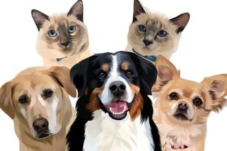 draw your pet into a vector cartoon